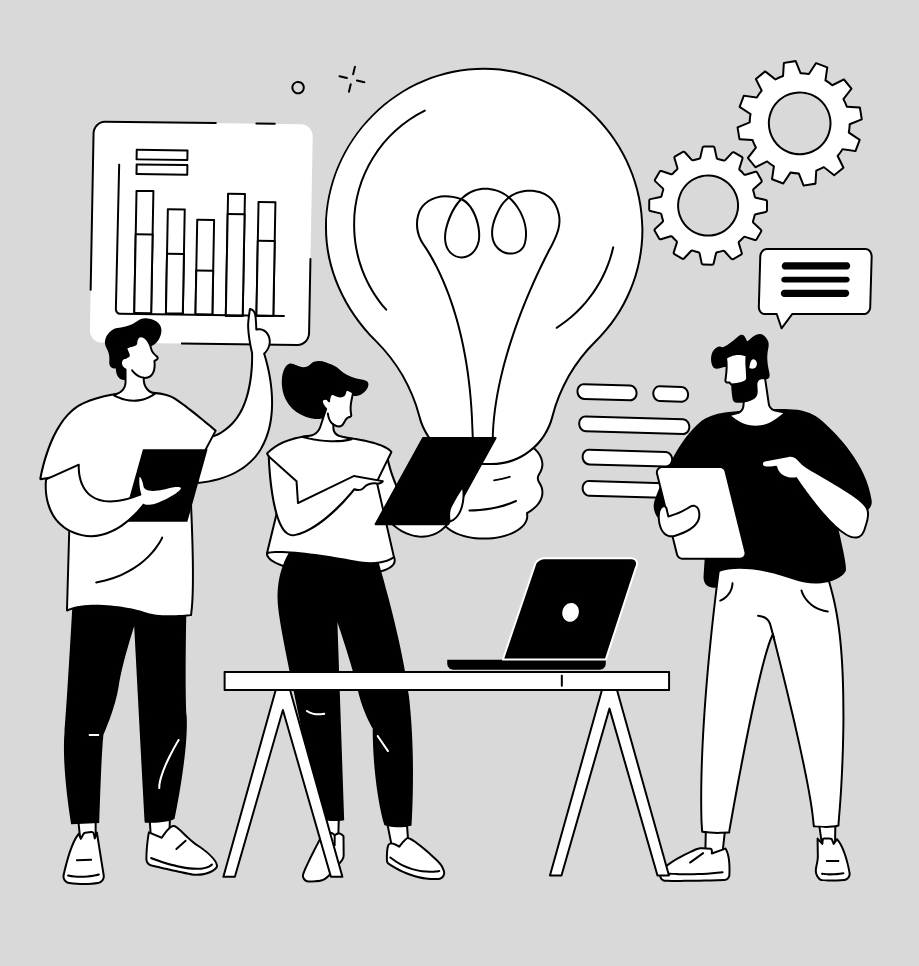 Team brainstorming illustration